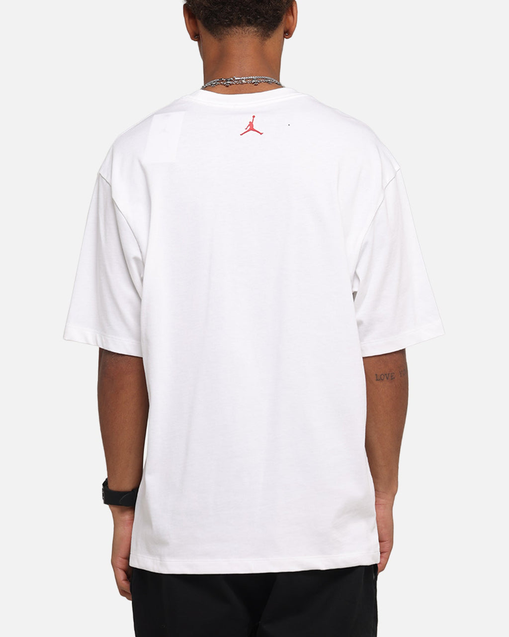 HOT Products Jordan Brand Sneaker Patch Crewneck T-Shirt White/Varsity Red