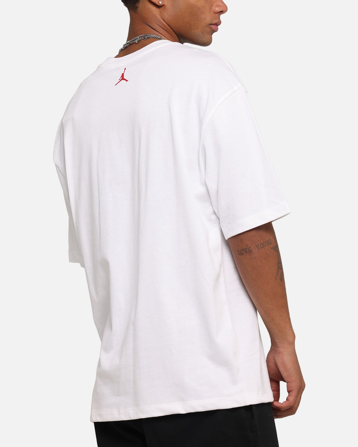 HOT Products Jordan Brand Sneaker Patch Crewneck T-Shirt White/Varsity Red