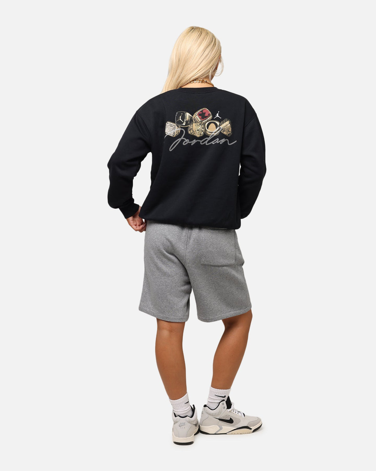 HOT Products Jordan Women's Jumpman Brooklyn Fleece Graphic Crewneck Black/Sail