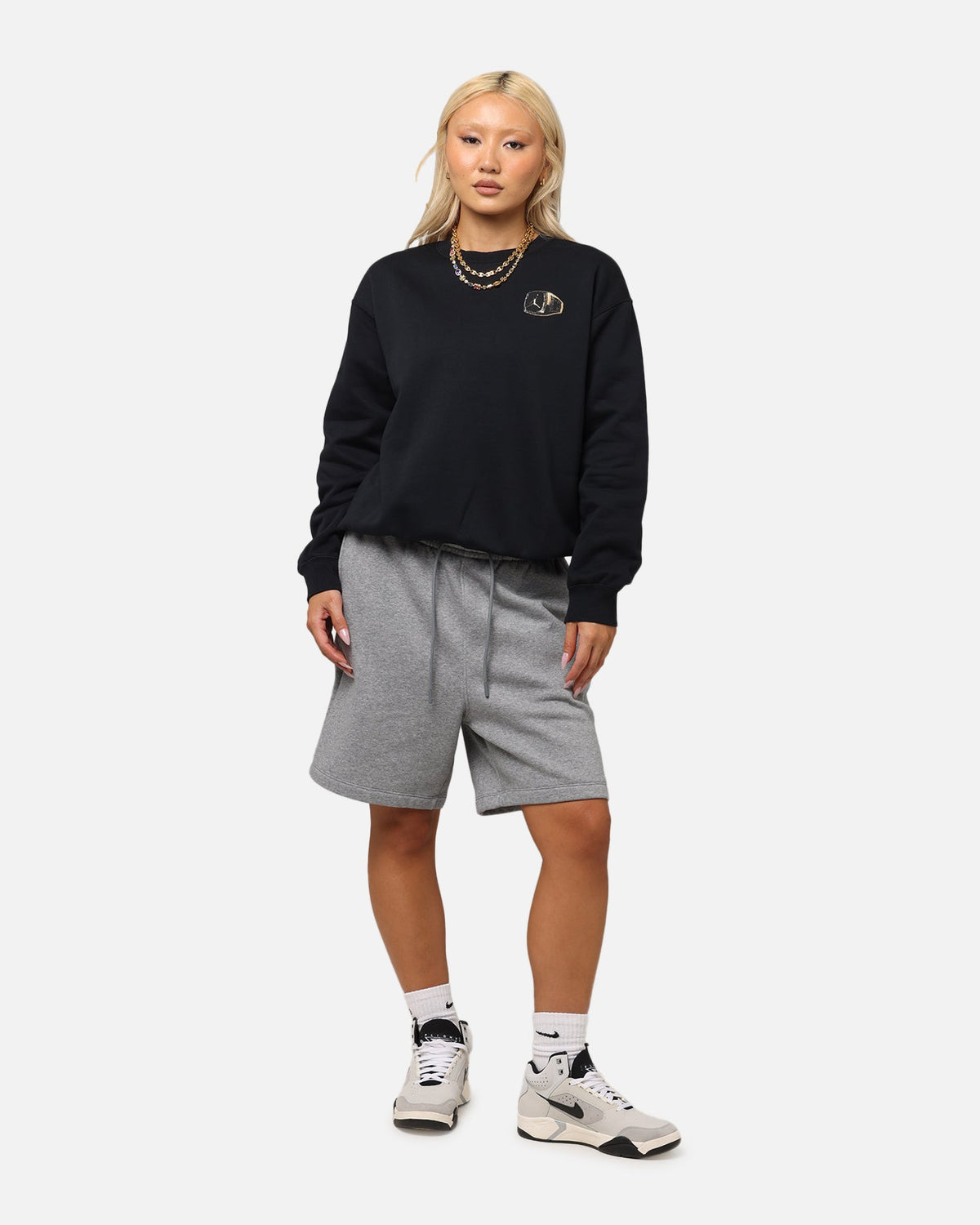 HOT Products Jordan Women's Jumpman Brooklyn Fleece Graphic Crewneck Black/Sail