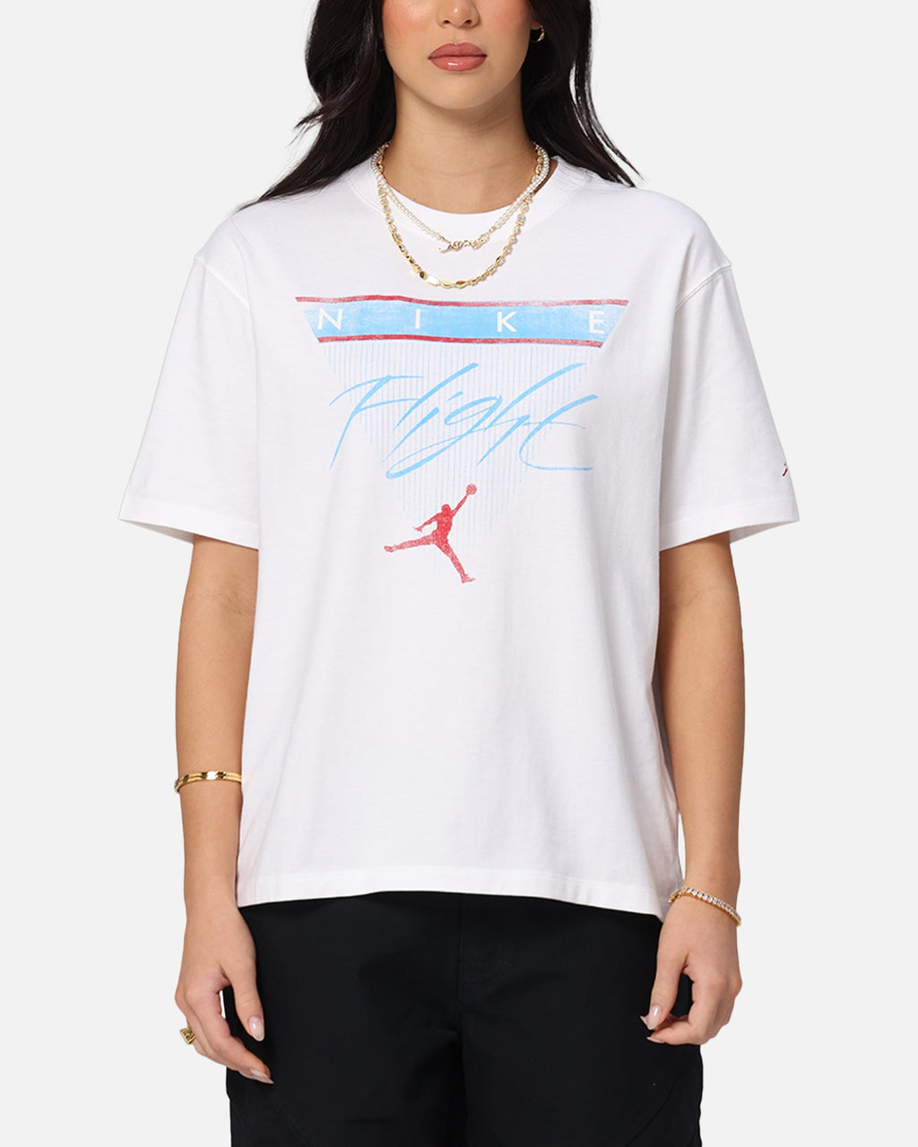 HOT Products Jordan Women's Jumpman Flight Heritage Graphic T-Shirt White
