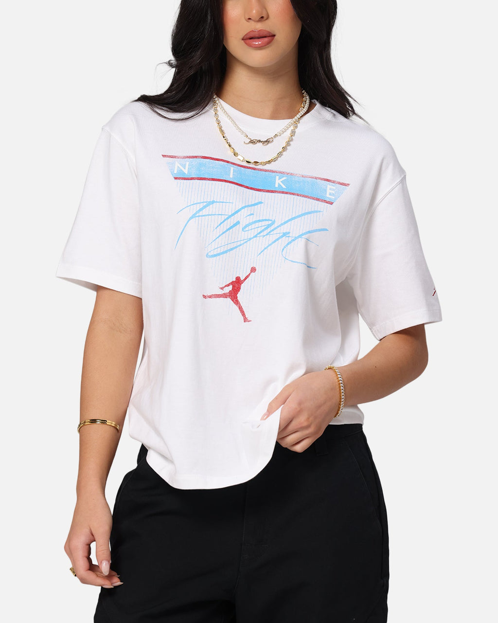 HOT Products Jordan Women's Jumpman Flight Heritage Graphic T-Shirt White