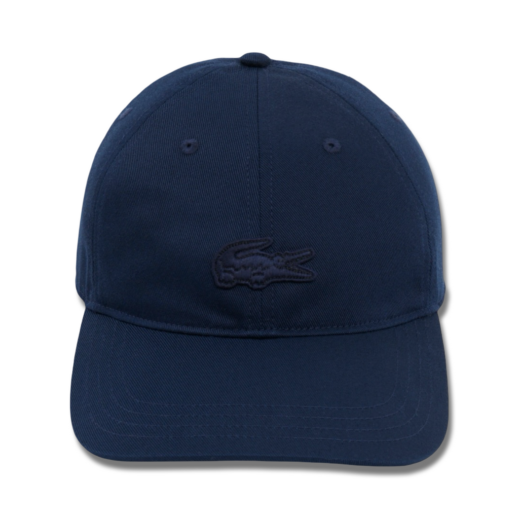 New Arrival LACOSTE CROCODILE BADGE COTTON TWILL CAP-NAVY BLUE -166