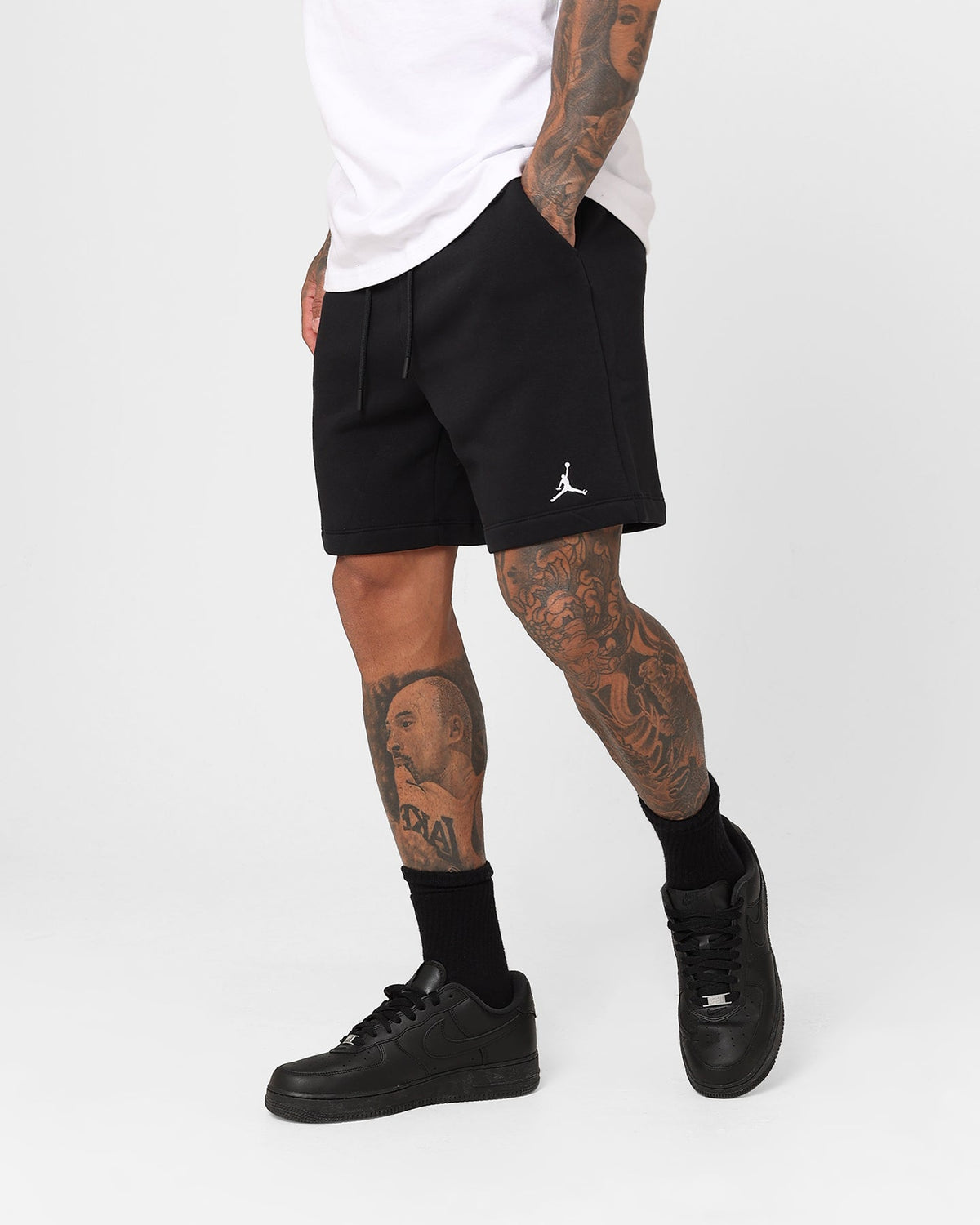 HOT Products Jordan Essentials Fleece Shorts Black/Black/White