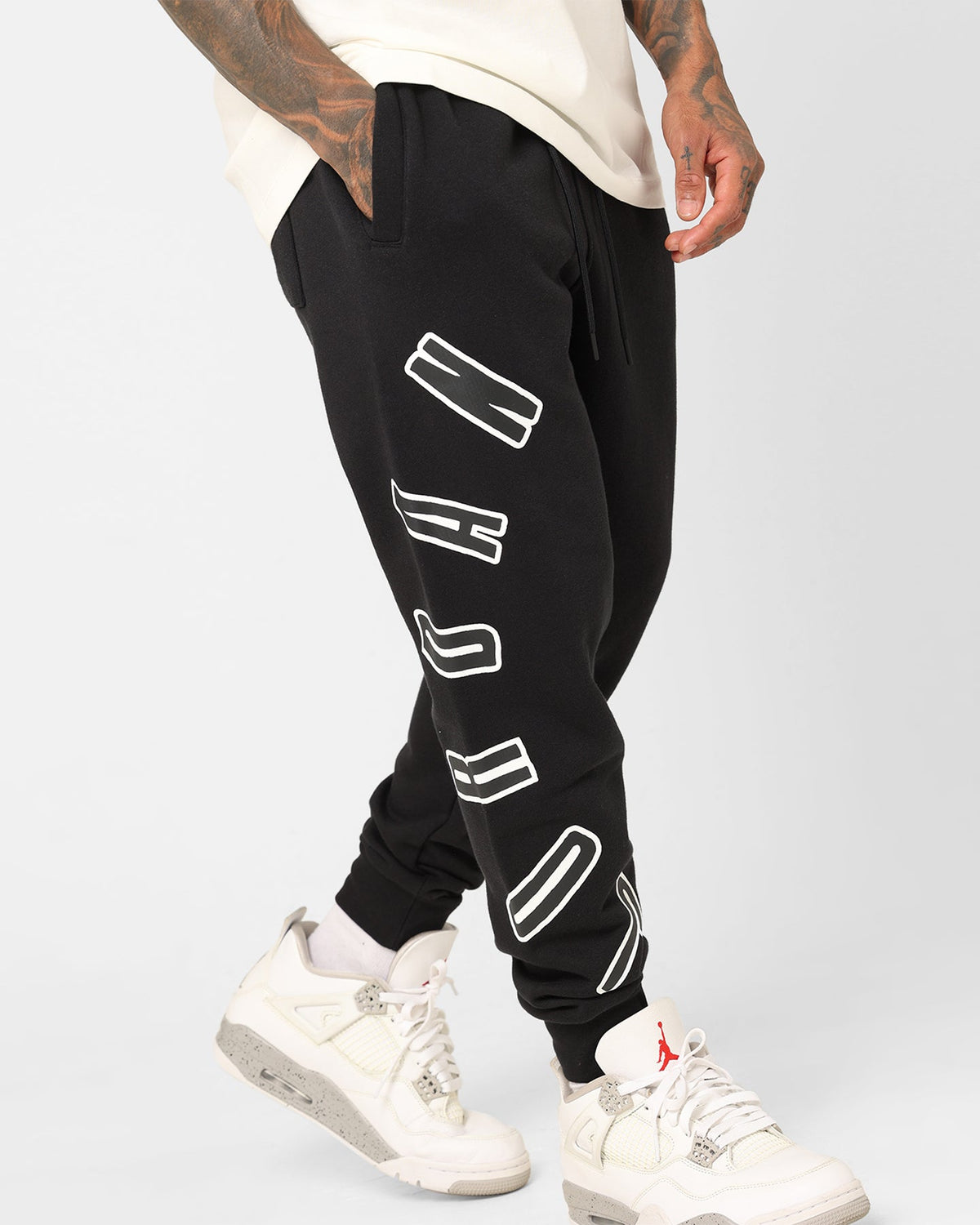 HOT Products Jordan Flight MVP Fleece Track Pants Black/Sail