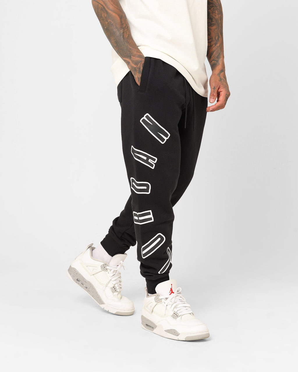 HOT Products Jordan Flight MVP Fleece Track Pants Black/Sail