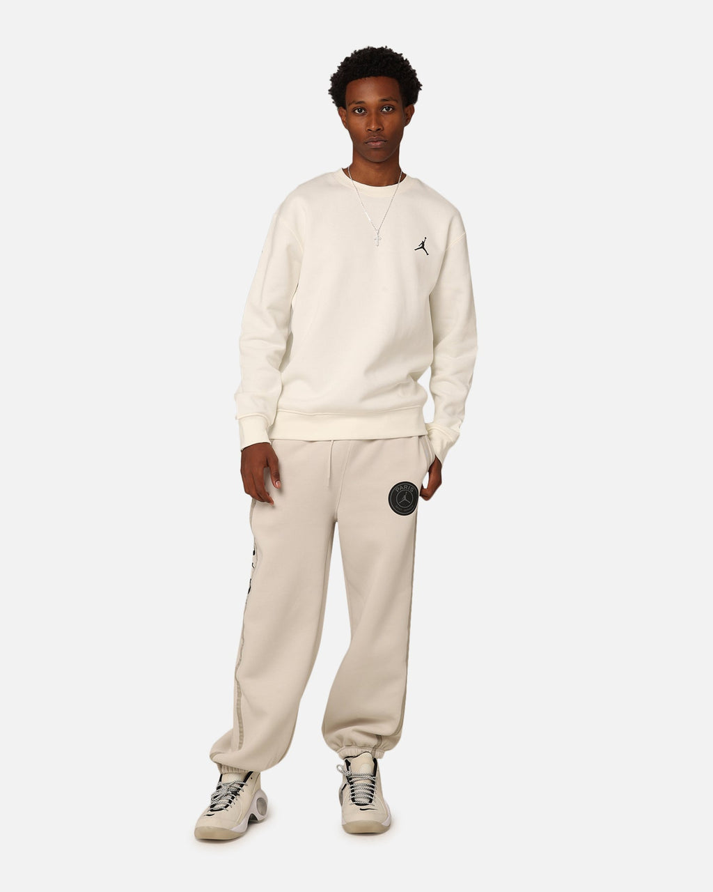 HOT Products Jordan X Paris Saint-Germain Fleece Pants Light Bone/Black