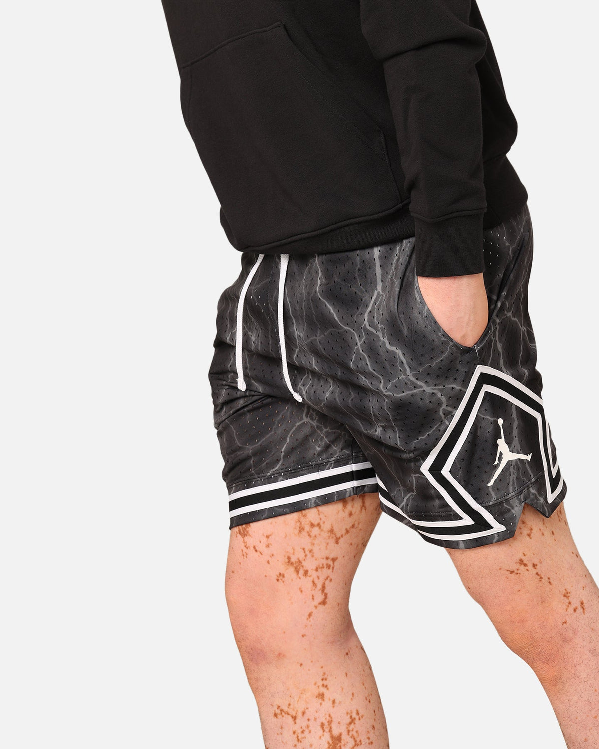 HOT Products Jordan Dri-FIT Sport Diamond Shorts Black/White