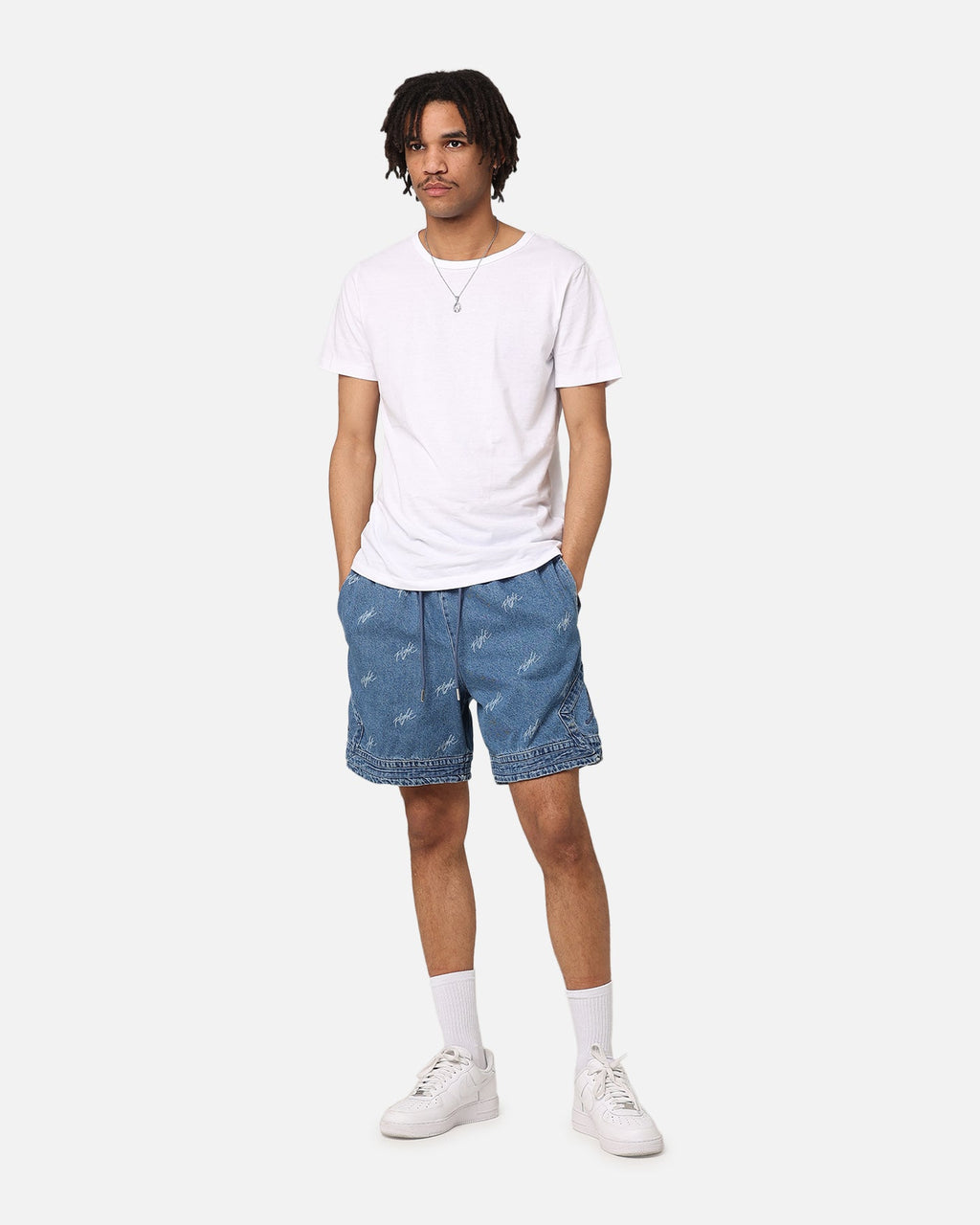 HOT Products Jordan Air Jordan Deni AOP Shorts Blue Grey