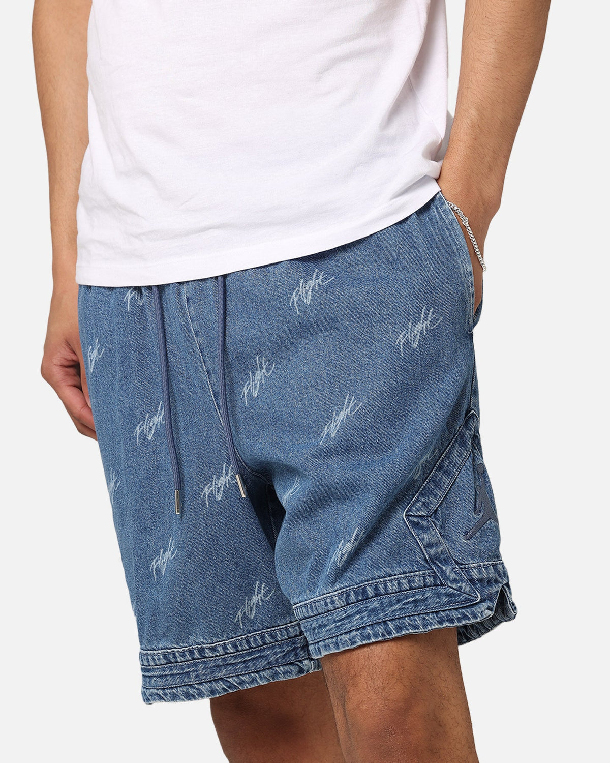 HOT Products Jordan Air Jordan Deni AOP Shorts Blue Grey