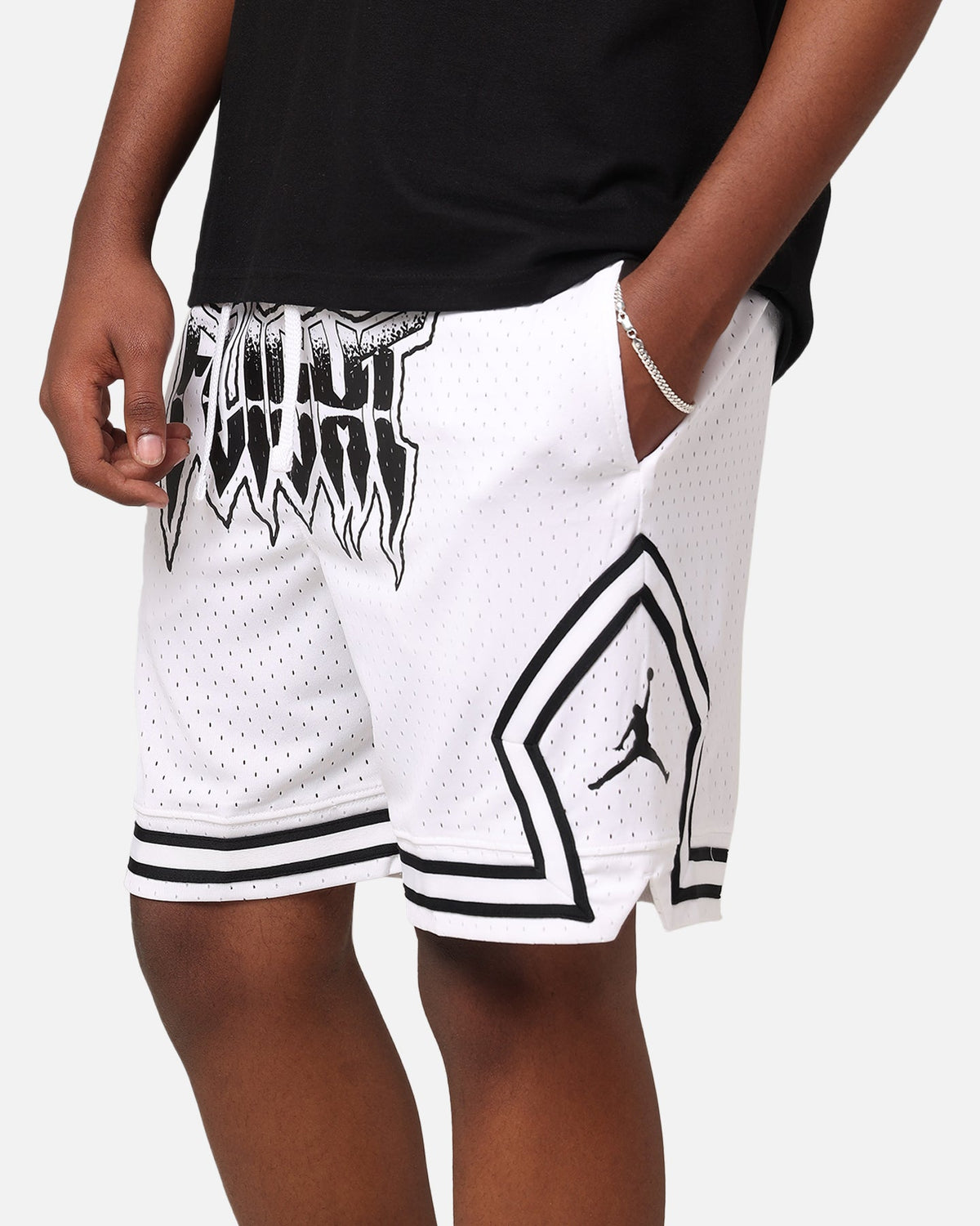HOT Products Jordan Dri-Fit Diamond Shorts White/Black