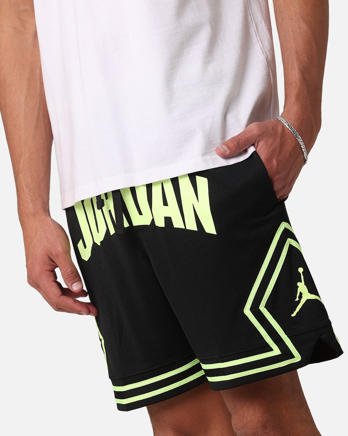HOT Products Jordan Dri-FIT Sport Diamond Shorts Black/Volt Glow