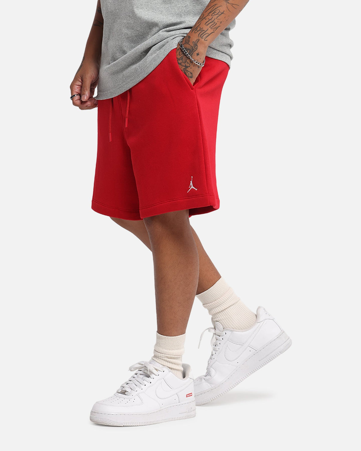 HOT Products Jordan Brooklyn Fleece Shorts Gym Red/White