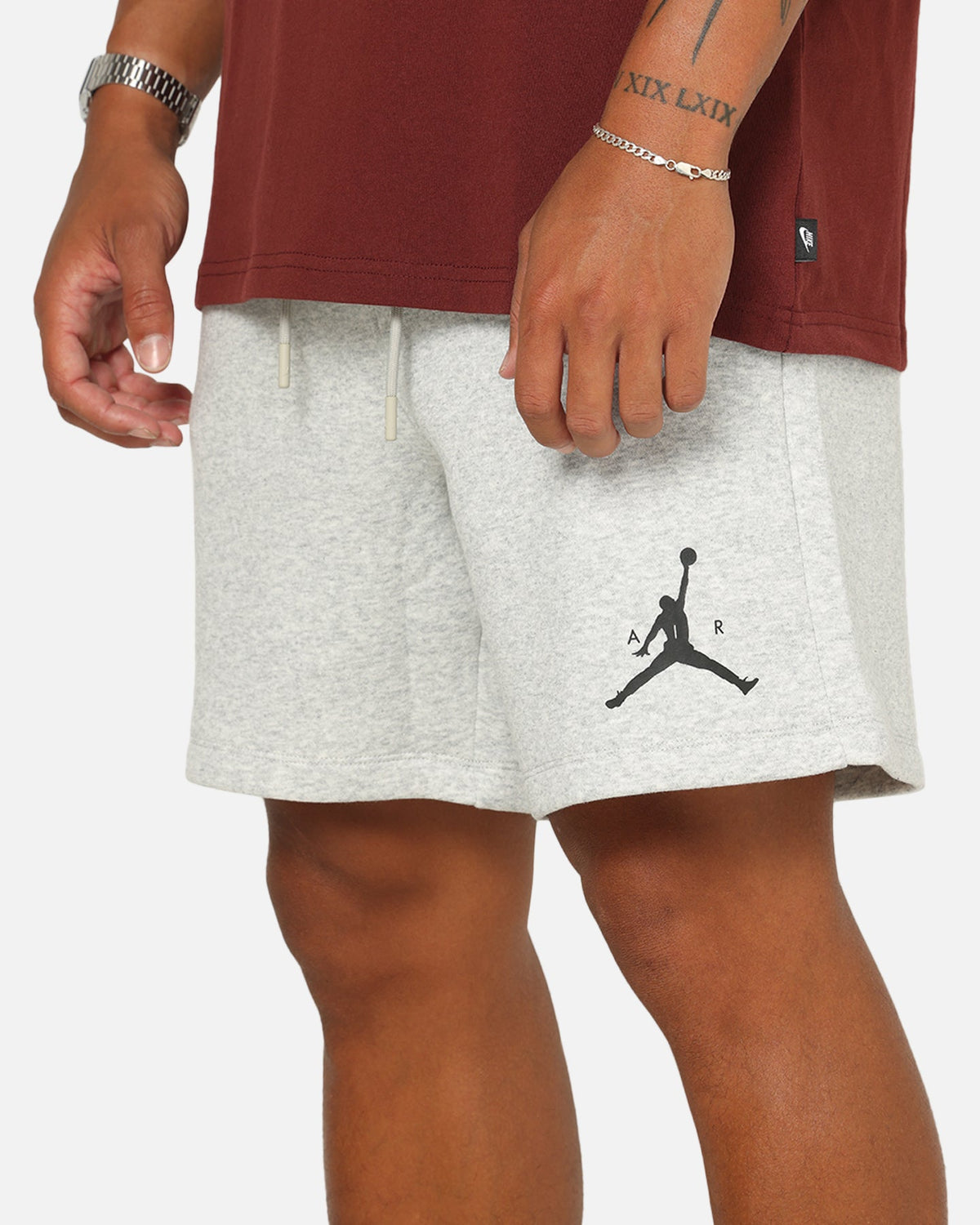 HOT Products Jordan Jumpman Fleece Shorts Grey Heather/Black