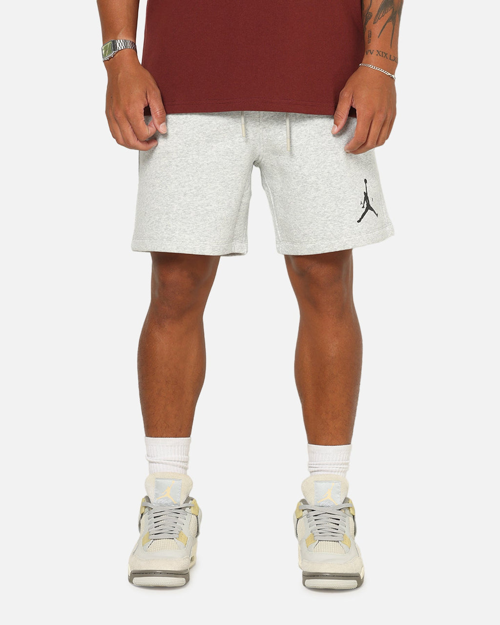 HOT Products Jordan Jumpman Fleece Shorts Grey Heather/Black