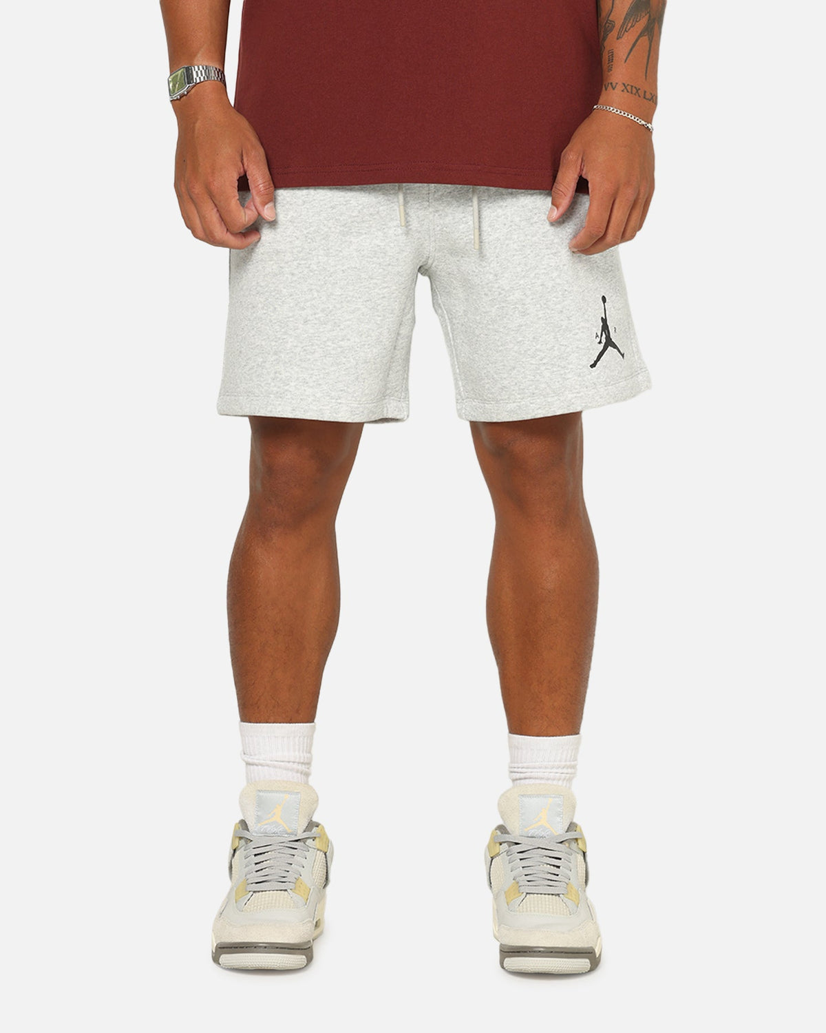 HOT Products Jordan Jumpman Fleece Shorts Grey Heather/Black