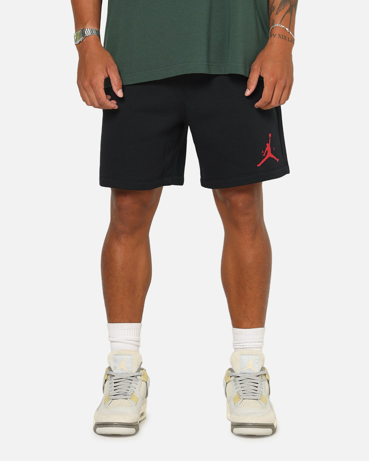 HOT Products Jordan Jumpman Fleece Shorts Black/Red