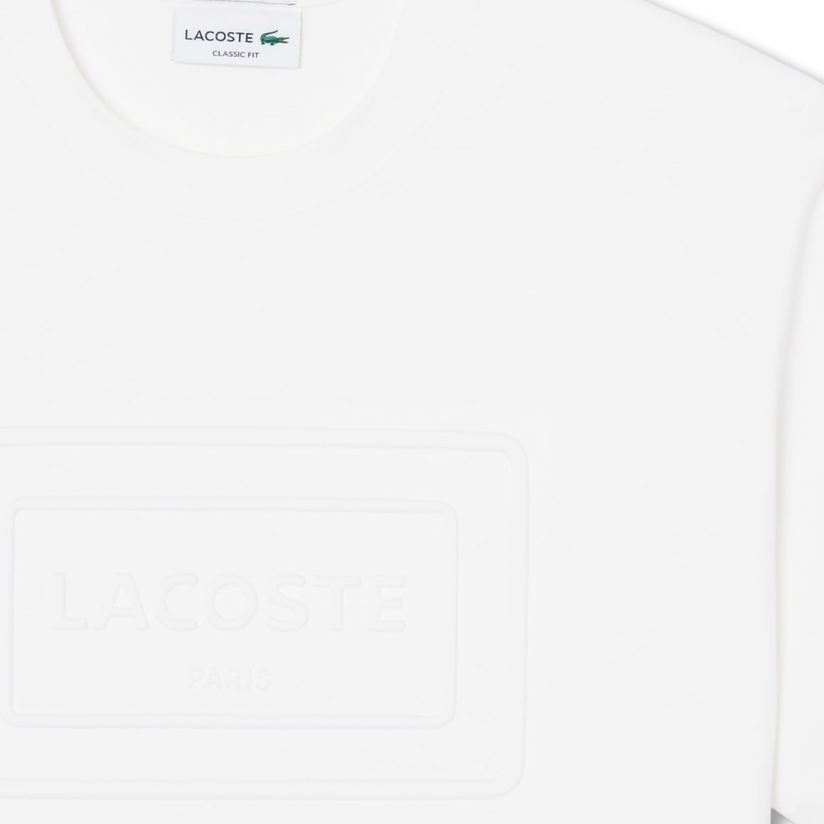 New Arrival LACOSTE  EMBROIDERED  COTTON CREW NECK T-SHIRT Men -WHITE-70V