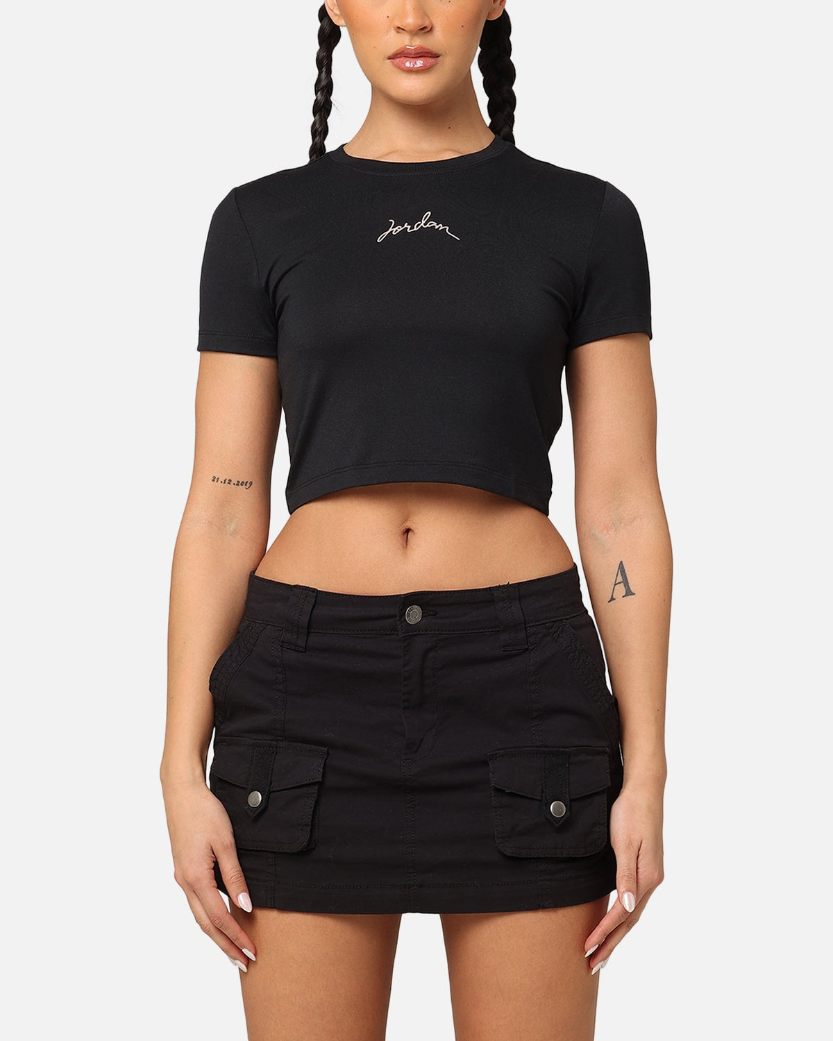 HOT Products Jordan Women's Short Sleeve Graphic Slim Crop T-Shirt Legend Mid Brown