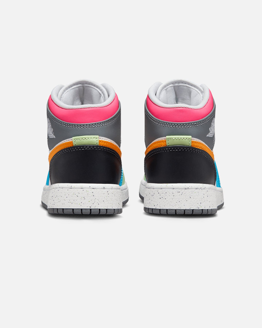HOT Products Jordan Kids' Air Jordan 1 Mid SE "Multi-Colour" (GS) White/Taxi/Dark Shadow/Hyper Pink/New Emerald/Vapour Green