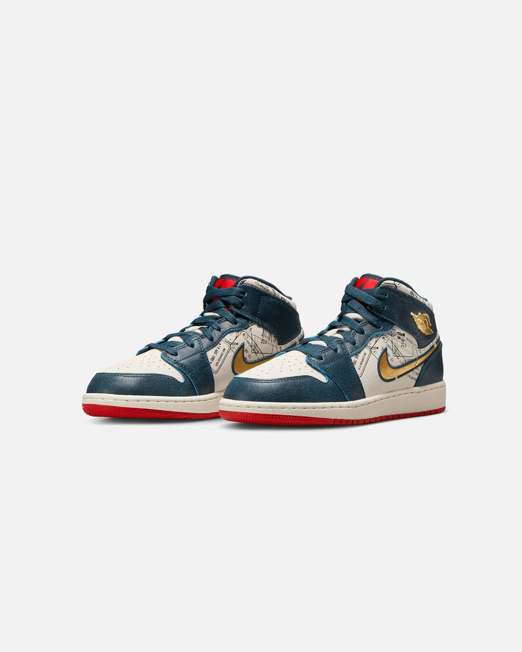 HOT Products Jordan Kids' Air Jordan 1 Mid SE "Take Flight" (GS) Armoury Navy/Metallic Gold