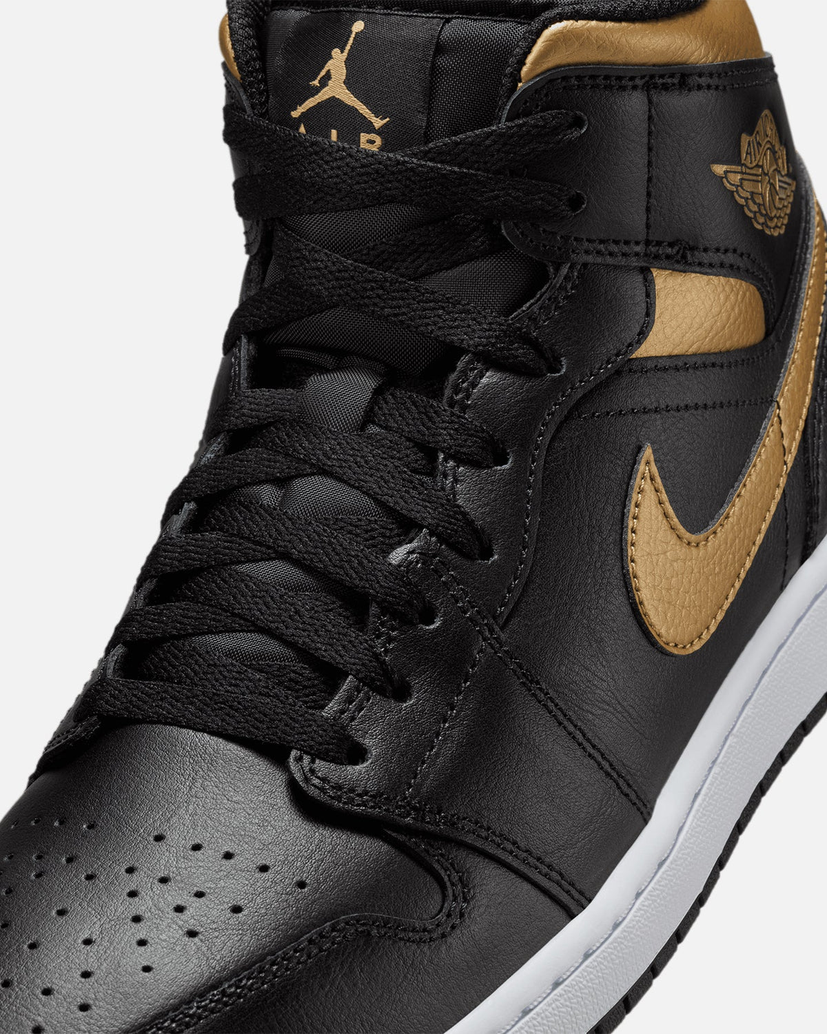 HOT Products Jordan Air Jordan 1 Mid "Metallic Gold" Black/Metallic