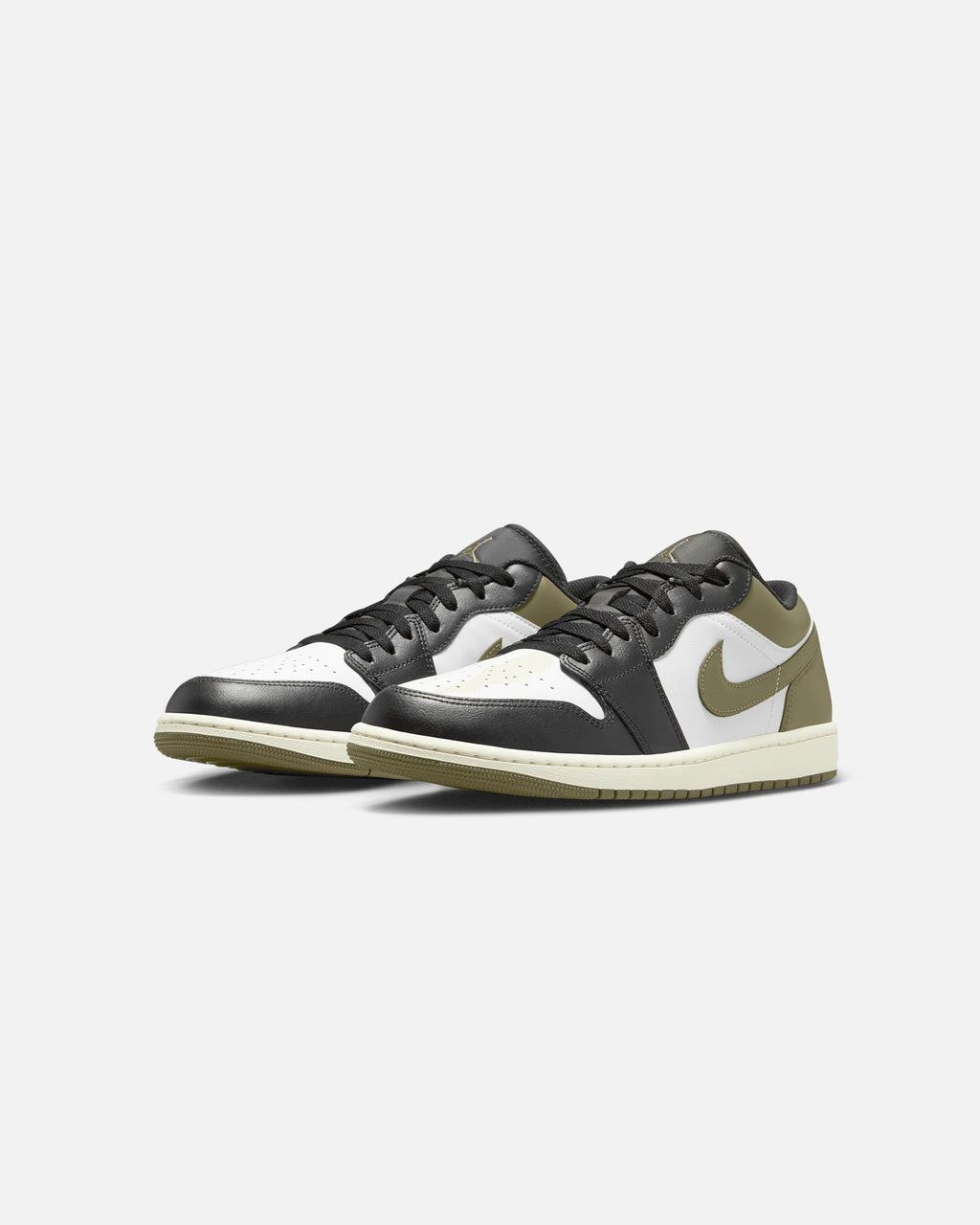 HOT Products Jordan Air Jordan 1 Low "Black Toe Medium Olive" Black/White