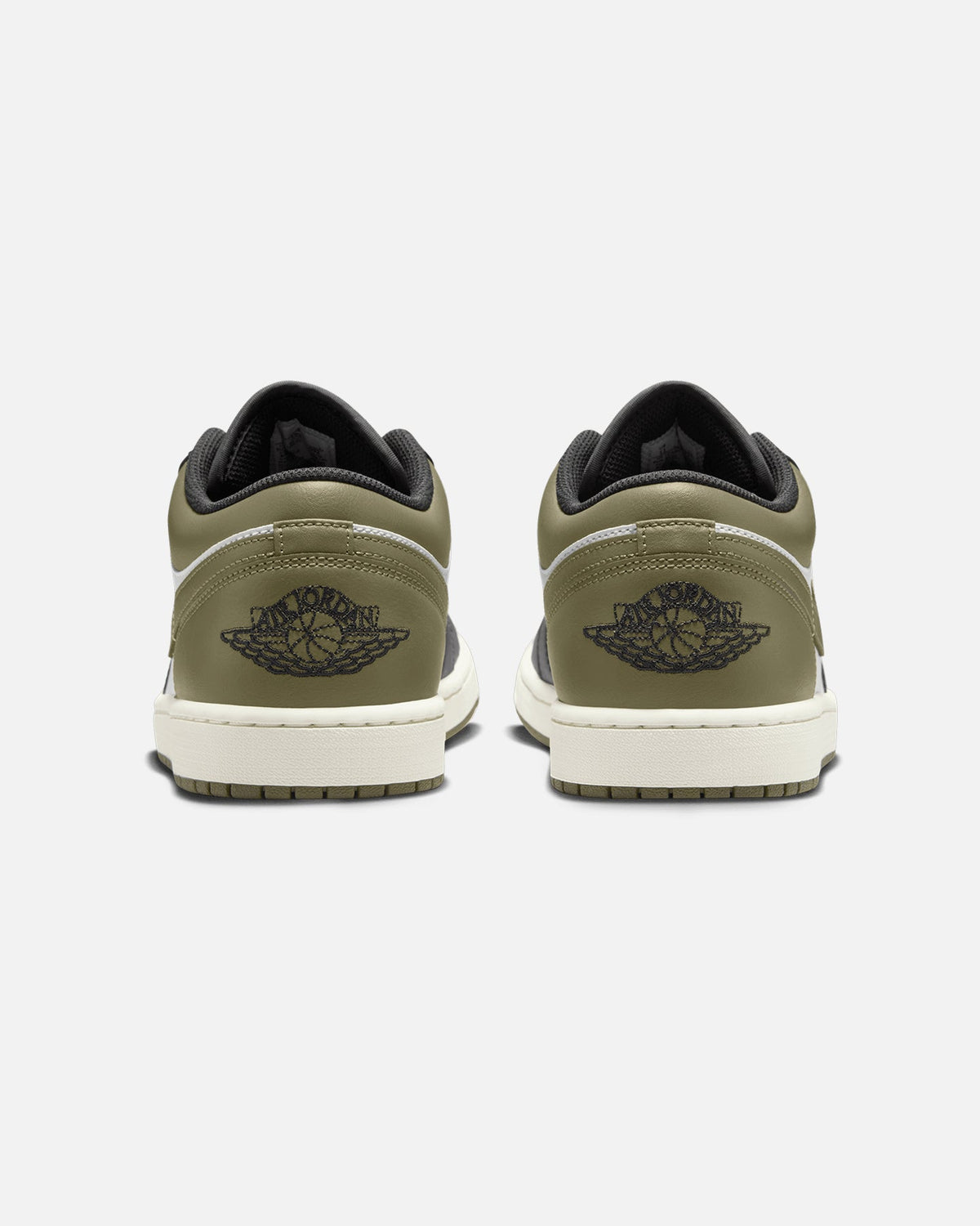 HOT Products Jordan Air Jordan 1 Low "Black Toe Medium Olive" Black/White