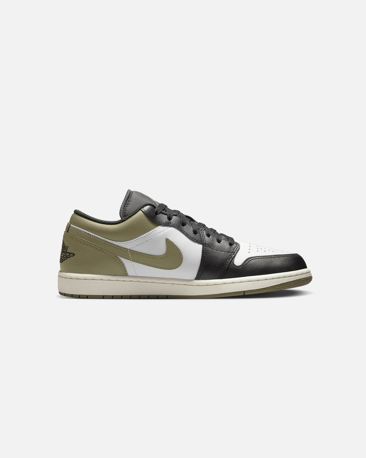 HOT Products Jordan Air Jordan 1 Low "Black Toe Medium Olive" Black/White