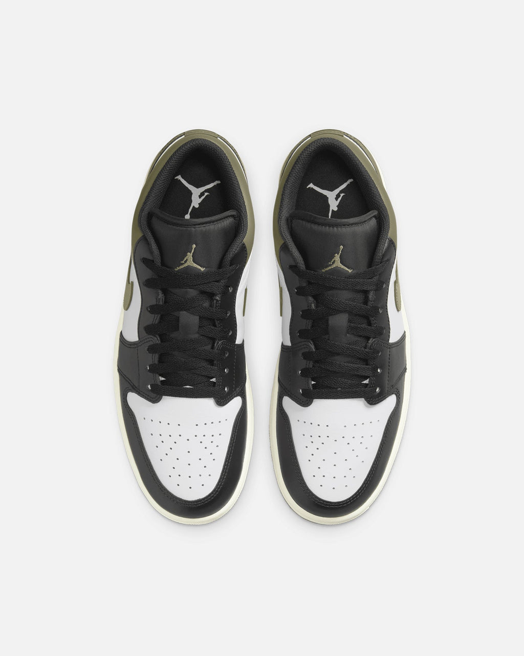 HOT Products Jordan Air Jordan 1 Low "Black Toe Medium Olive" Black/White