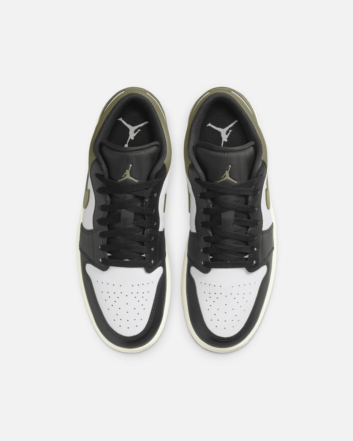 HOT Products Jordan Air Jordan 1 Low "Black Toe Medium Olive" Black/White