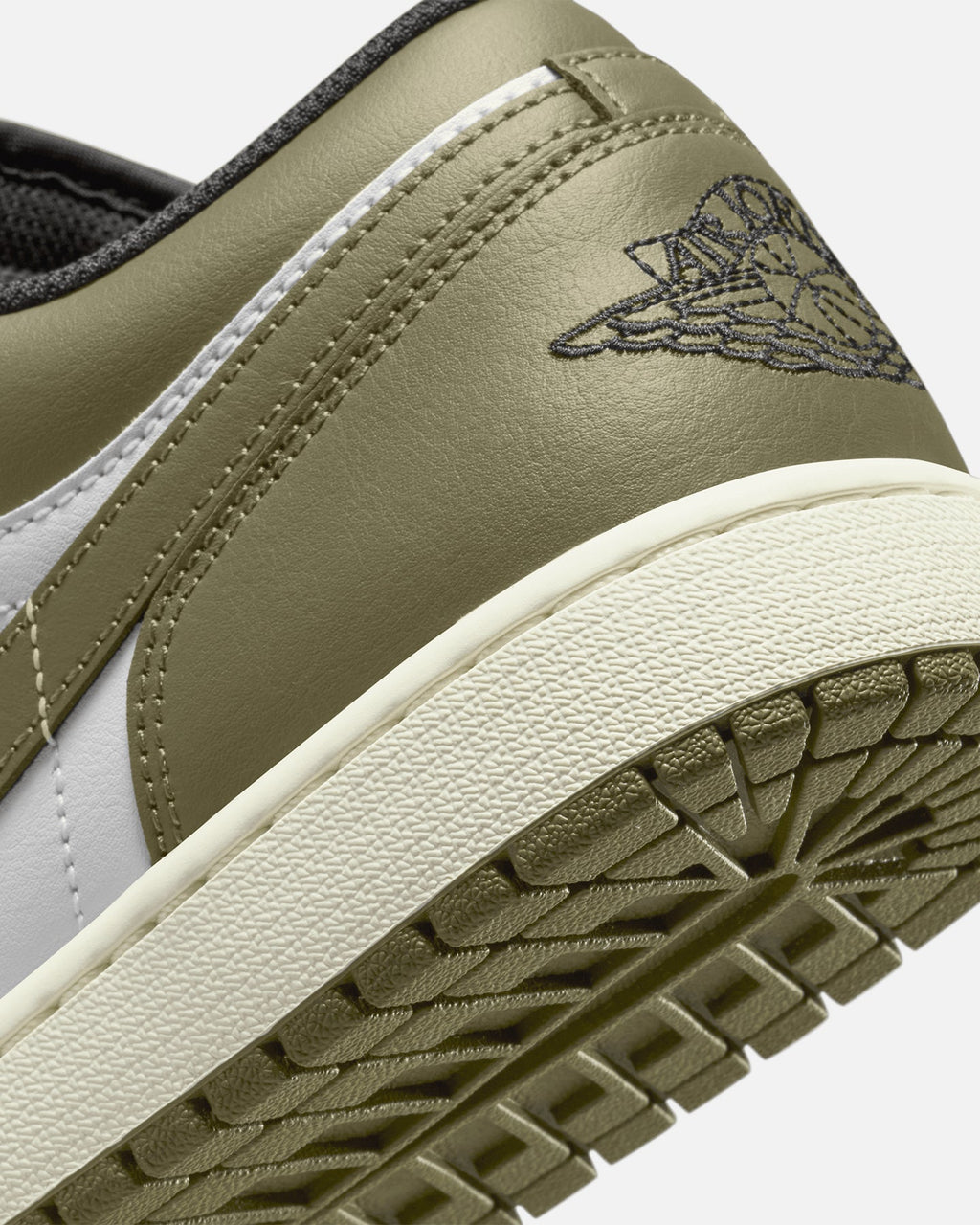 HOT Products Jordan Air Jordan 1 Low "Black Toe Medium Olive" Black/White