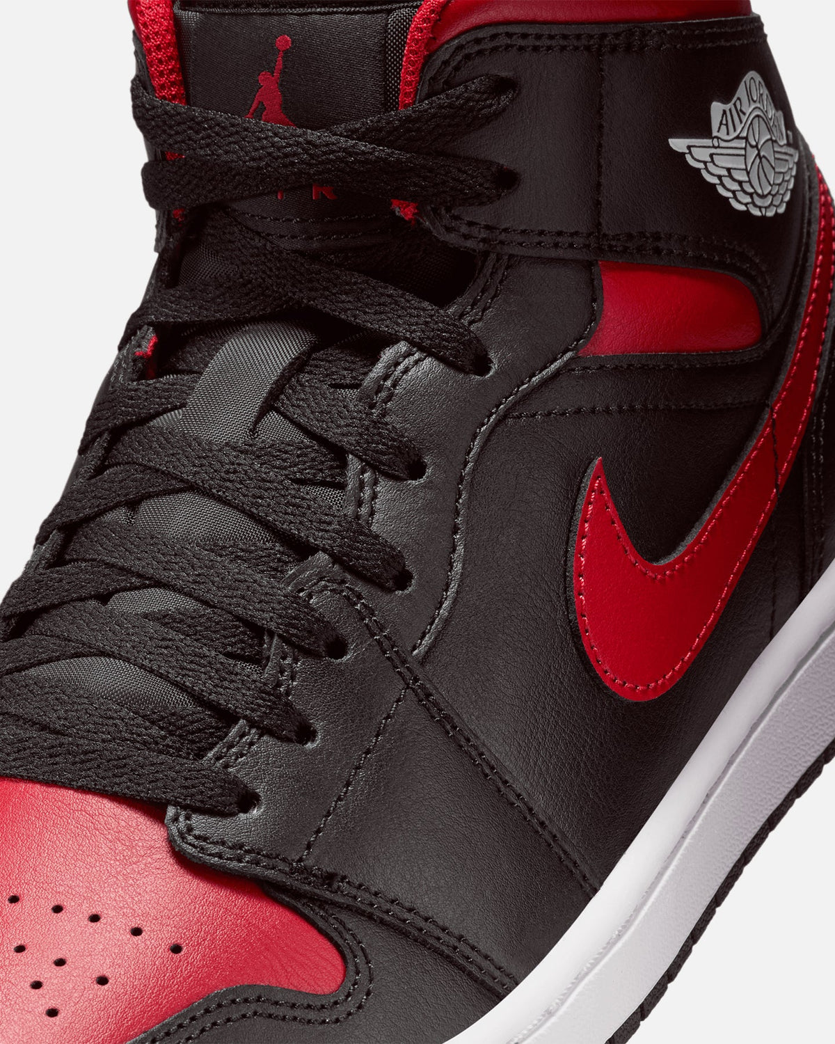 HOT Products Jordan Air Jordan 1 Mid "Bred" Black/Varisty Red-Summit White