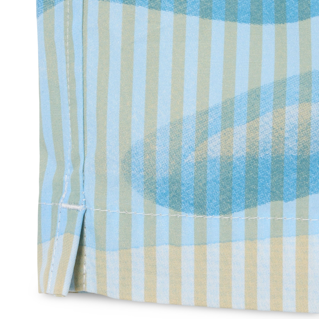 New Arrival LACOSTE - RELAXED FIT STRIPED CROCODILE SHIRTS Men -WHITE /BEIGE /LIGHT BLUE-3IY