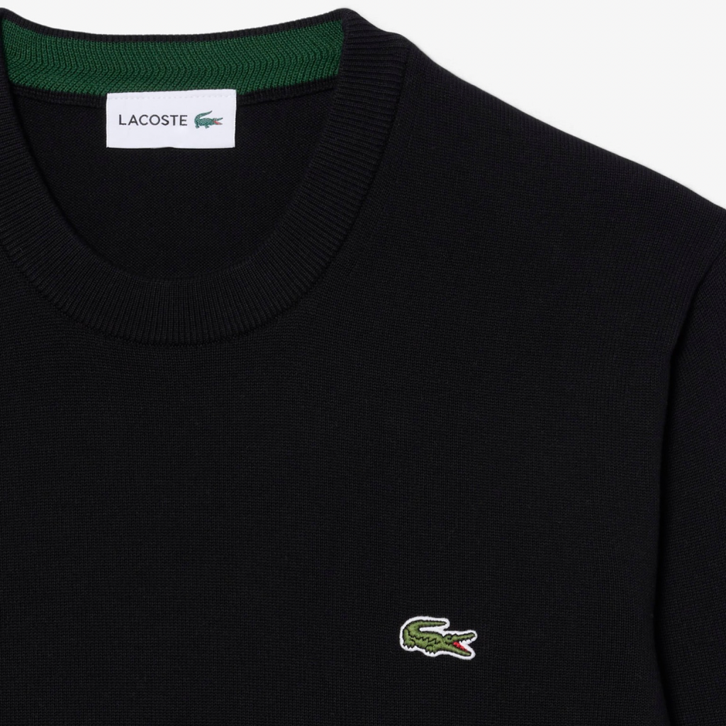 New Arrival LACOSTE CREW NECK COTTON SWEATER - Men /BLACK
