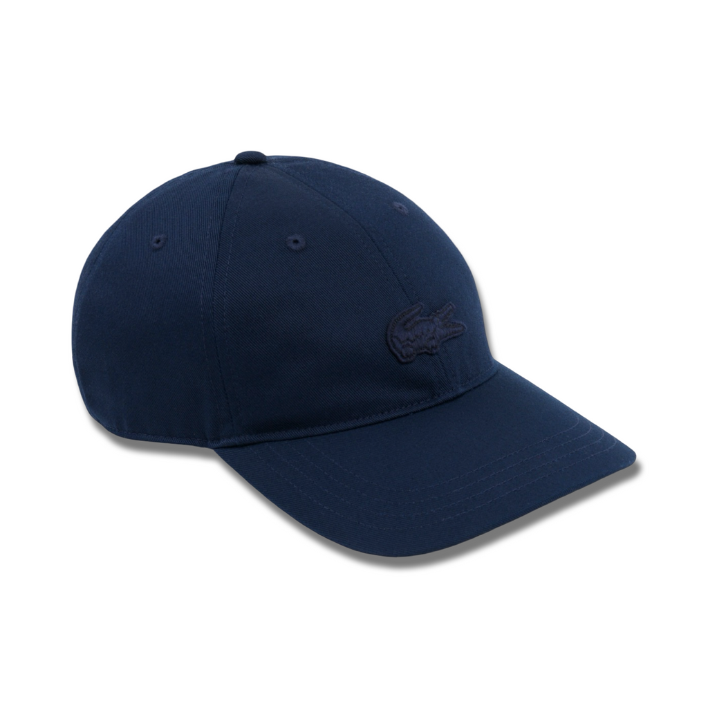 New Arrival LACOSTE CROCODILE BADGE COTTON TWILL CAP-NAVY BLUE -166