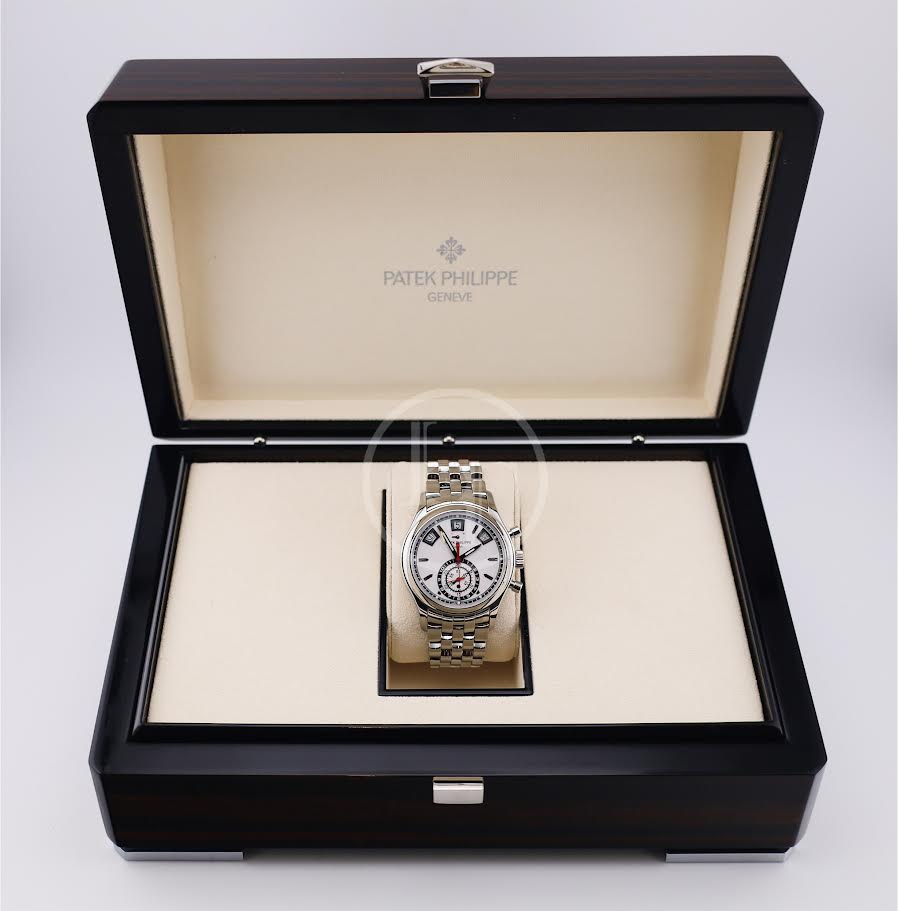 Patek Philippe Complications Day-Date Annual Calendar Chronograph Stainless Steel 40.5mm White Dial Bracelet | 5960/1A-001