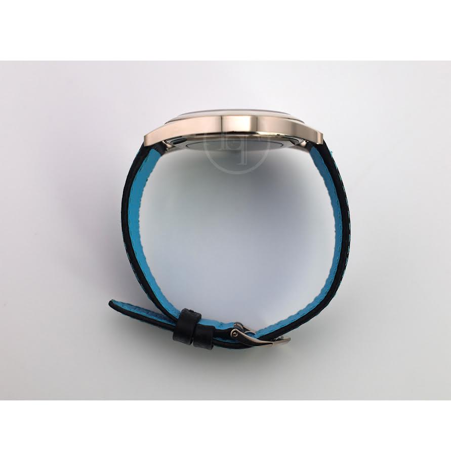 Patek Philippe Calatrava Date Sweep Seconds White Gold Black Carbon Motif Dial Sky Blue | 6007G-011