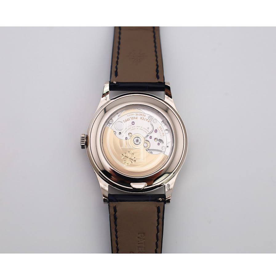 Patek Philippe Complications Annual Calendar Moon Phases White Gold Blue Baguette Diamond Dial | 5396G-017