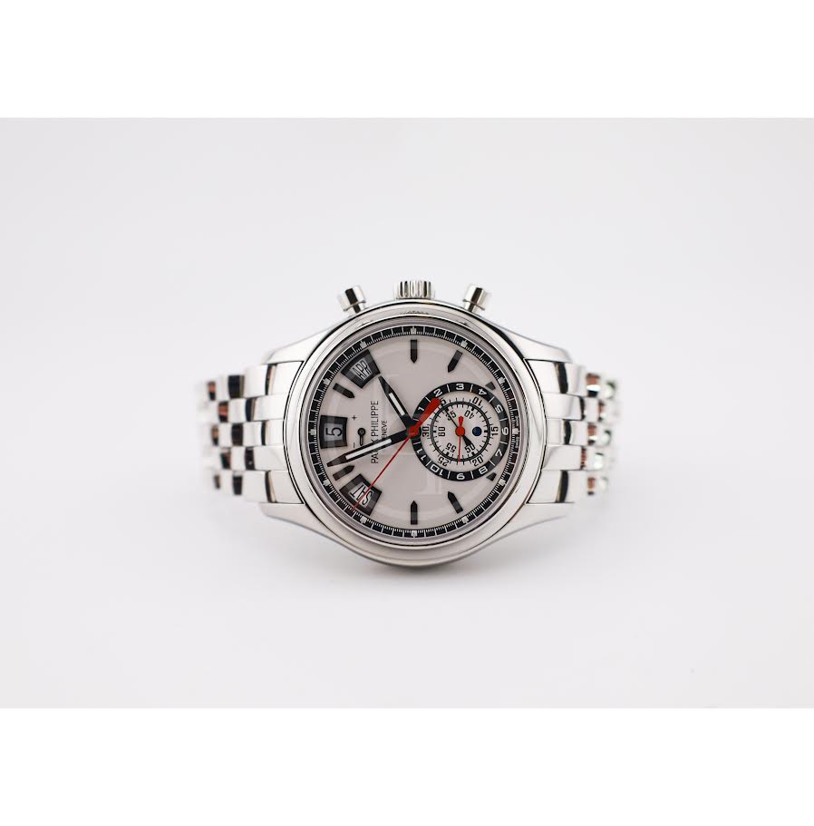 Patek Philippe Complications Day-Date Annual Calendar Chronograph Stainless Steel 40.5mm White Dial Bracelet | 5960/1A-001