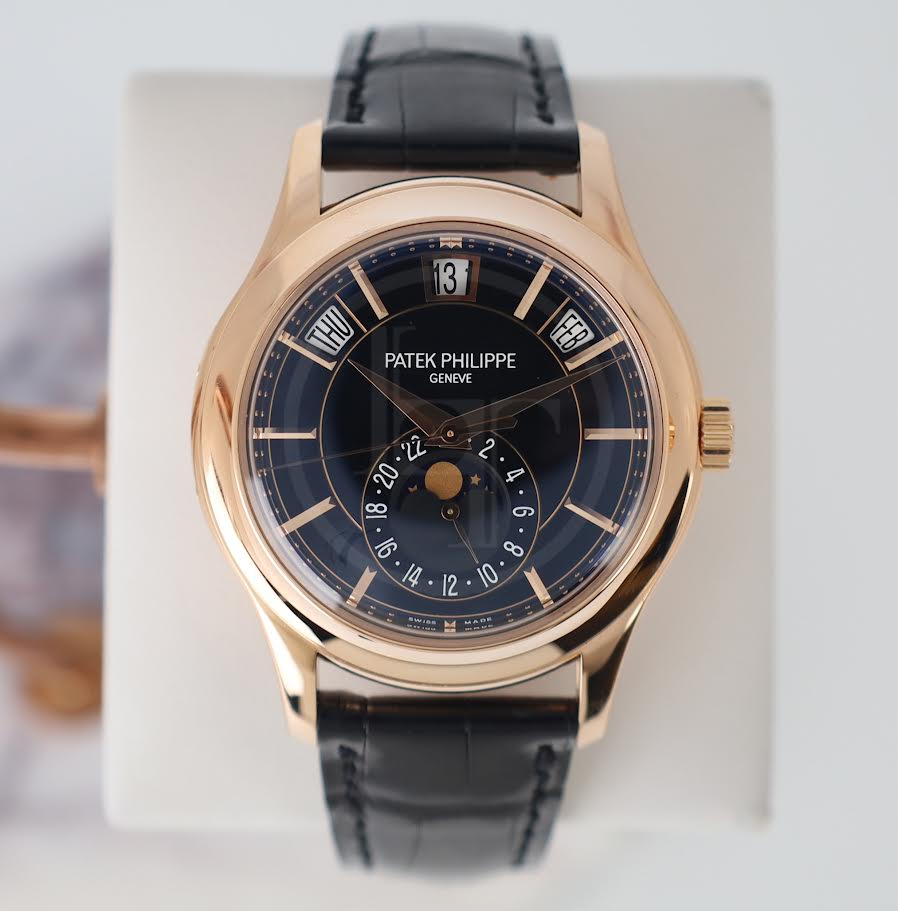 Patek Philippe 40mm Men Complications Watch Black Dial 5205R