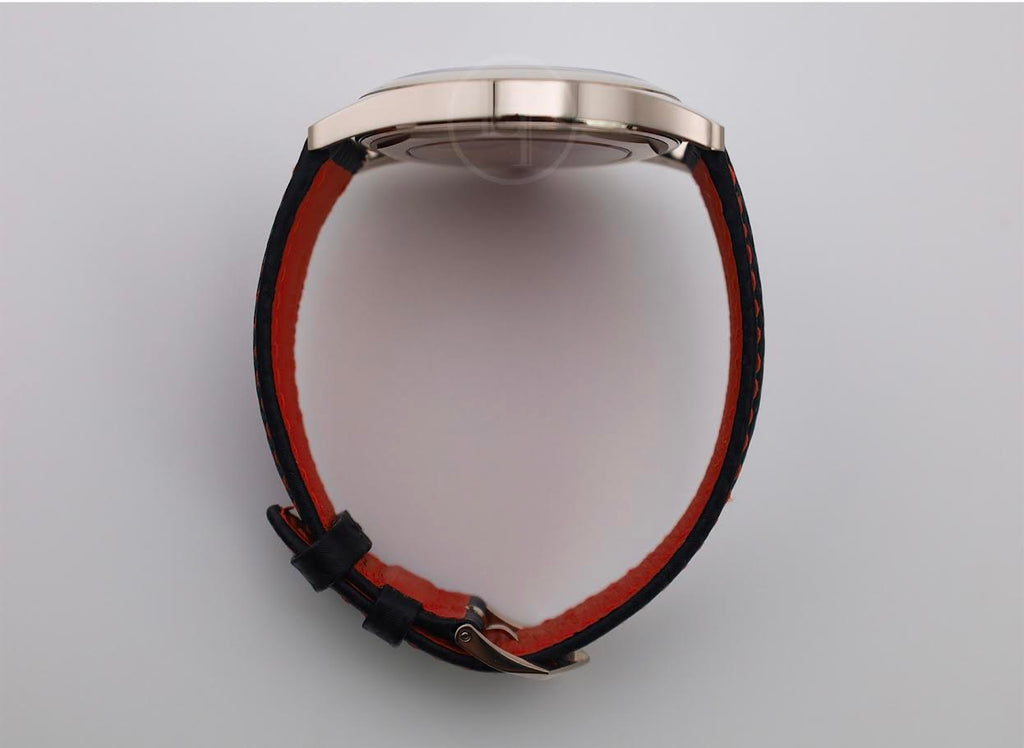 Patek Philippe Calatrava Date Sweep Seconds White Gold Black Carbon Motif Dial Red | 6007G-010