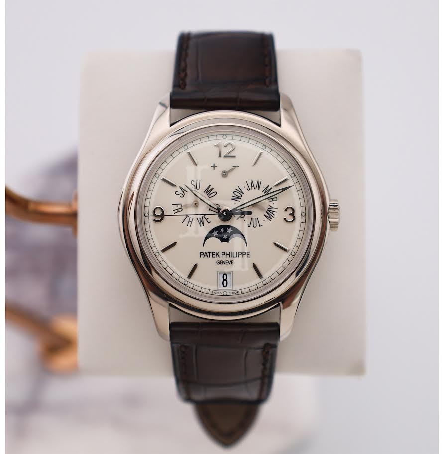 Patek Philippe Complications Annual Calendar Moon Phases White Gold Cream Dial | 5146G-001