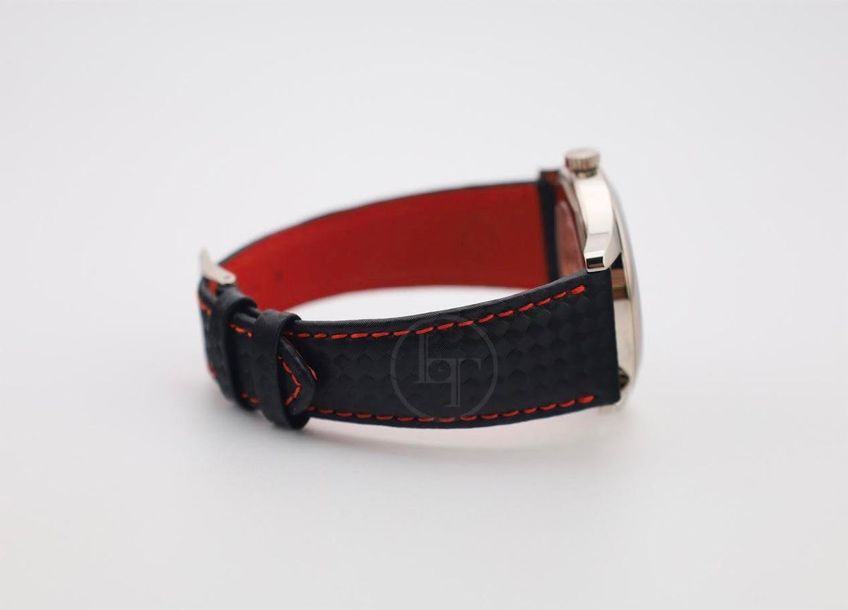 Patek Philippe Calatrava Date Sweep Seconds White Gold Black Carbon Motif Dial Red | 6007G-010