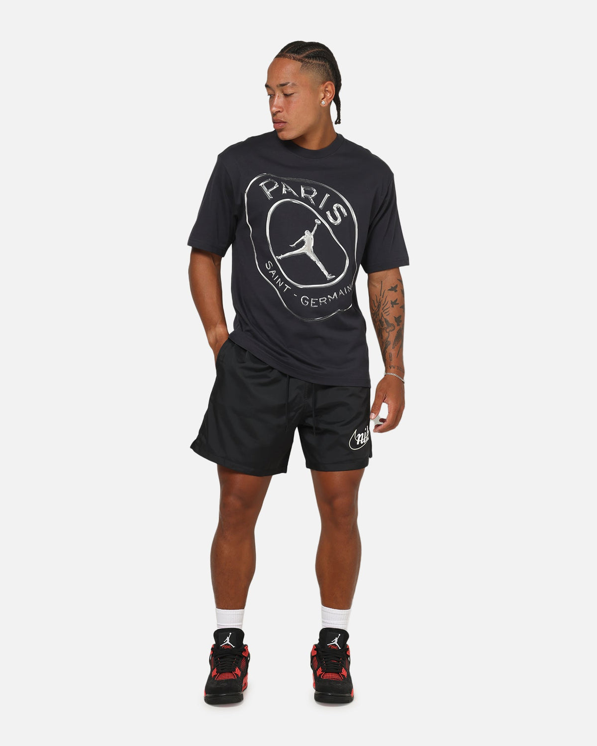HOT Products Jordan Jumpman Paris Saint-Germain Practice T-Shirt Oil Gre/White