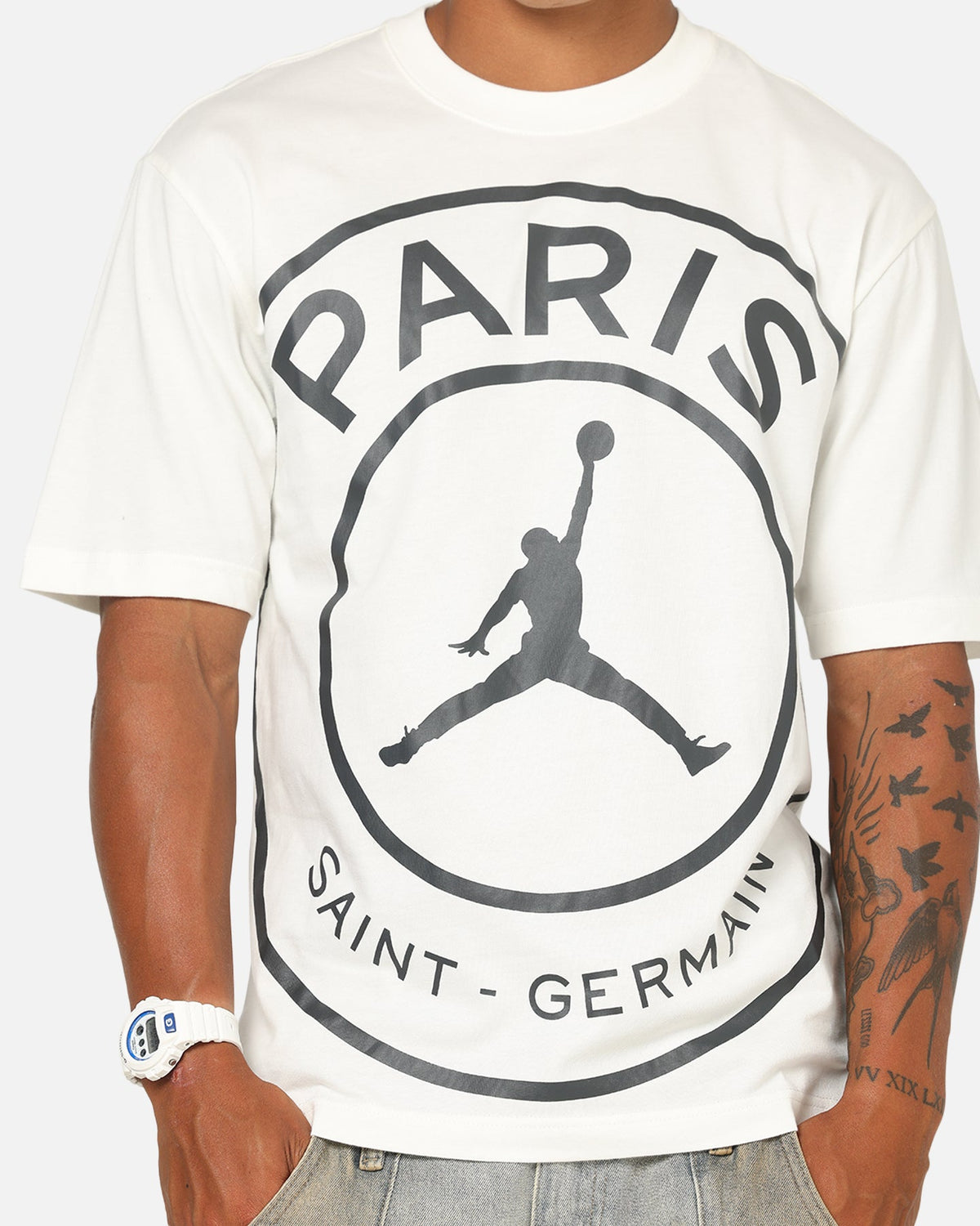 HOT Products Jordan Paris Saint-Germain Logo T-Shirt Sail