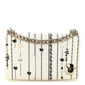 Calfskin Printed Mini Diorama Flap Bag White