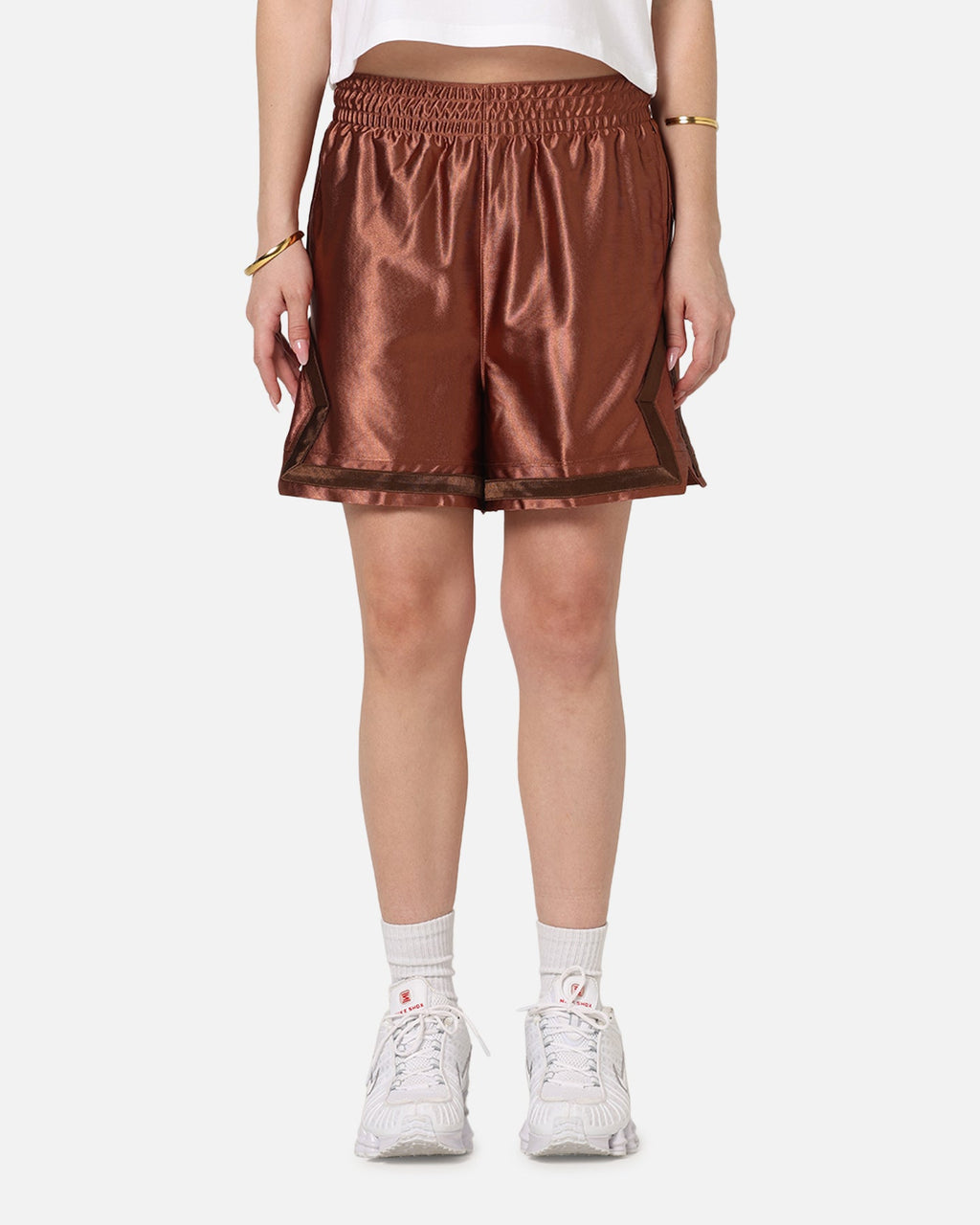 HOT Products Jordan Women's Dri-FIT 4" Diamond Shorts Metallic Red