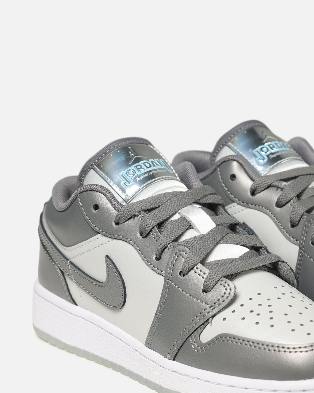 HOT Products Jordan Kids' Air Jordan 1 Low SE (GS) Flat Pewter/Blue Chill