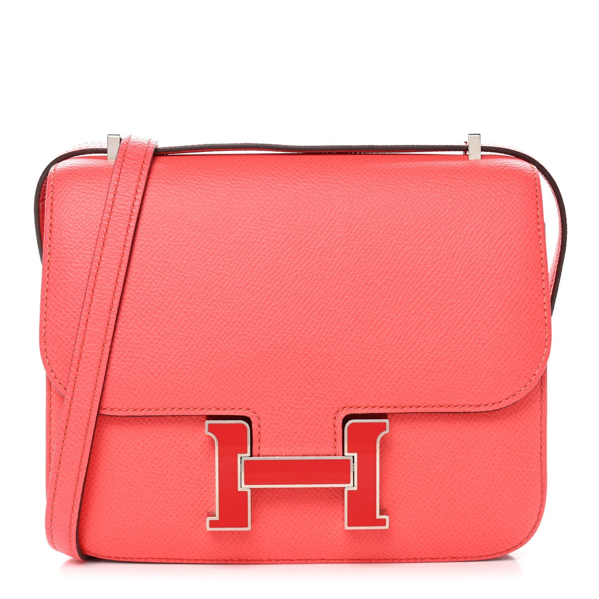 Epsom Enamel Constance 18 Rose Texas Rouge De Coeur